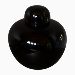 Vaso nero opaco in vetro di Murano di Tobia Scarpa, 1985