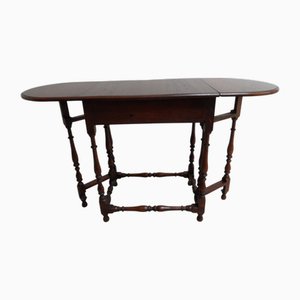 Antique Oak Dropleaf Side Table, 1890s