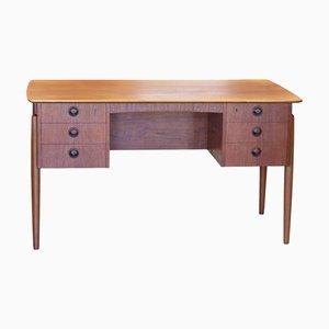 Vintage Desk in Teak with Bookshelf by Kai Kristiansen, 1960s
