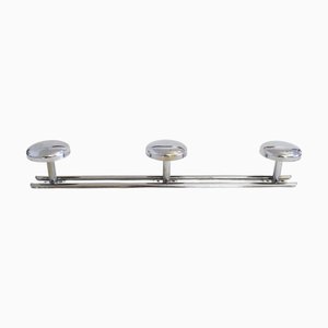 Modernistische Mid-Century Wandmontierte Garderobe mit 3 Haken aus verchromtem Metall, 1950er