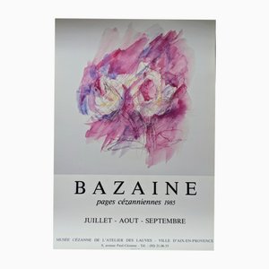 Vintage Poster in Offset Lithograph by Jean Bazaine for Arte, Paris, France, 1985