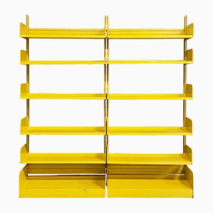 Bibliothèque Modulable Industrielle Jaune Congresso attribuée à Lips Vago, Italie, 1970s