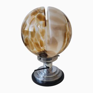 Lampada da tavolo in vetro soffiato marmorizzato nello stile di AV Mazzega, Italia, anni '40-'50