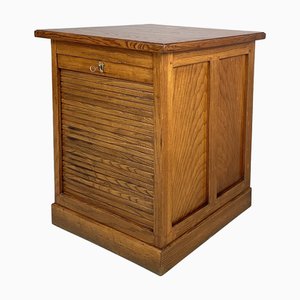 Meuble d'Archives Mid-Century avec Ouverture à Volet en Bois, Italie, 1940s