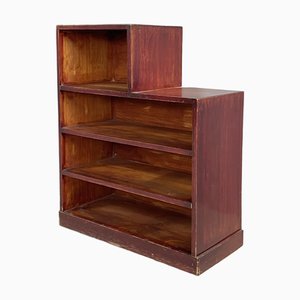 Italienisches rechteckiges Art Deco Bücherregal aus rotem Holz, 1940er