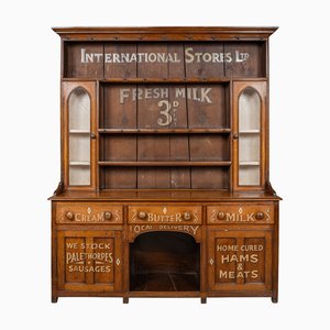 Antique 19th Century Victorian Oak & Glass Dresser, 1880s