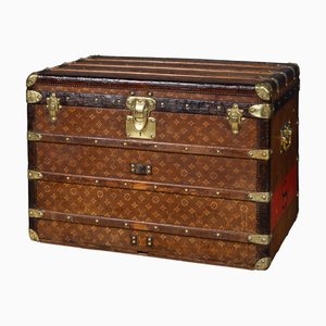 Baule vintage in tela con monogramma di Louis Vuitton, Francia, 1920