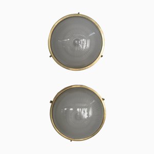 Lampade da parete Sigma in ottone di Sergio Mazza per Artemide, Italia, anni '60, set di 2
