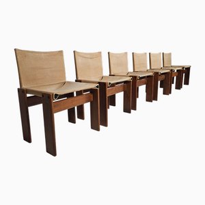 Canvas Monk Chairs by Tobia & Afra Scarpa for Molteni, 1970s, Set of 6