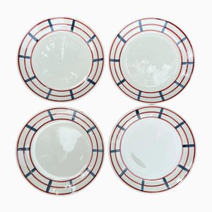 Hand-Painted Earthenware Dessert Plates by Le Gascon for Gien, France, 1960s, Set of 4