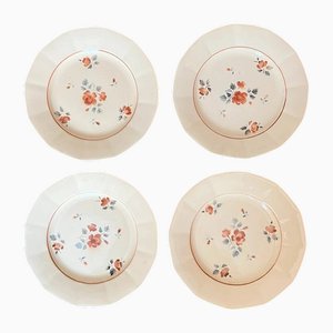 Halbtiefe Steingut Teller von Sarreguemines Digoin, Frankreich, 1960er, 4er Set