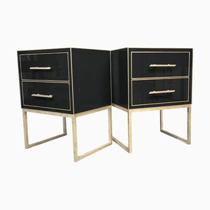 Schwarze Nachttische aus Muranoglas von Justfurnituress Designer, 2er Set