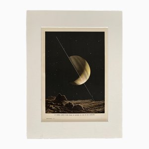 Lucien Rudaux, Piatto illustrato di Saturno, 1930, Stampa, Incorniciato