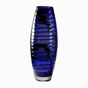Vaso conchiglia vintage in vetro di Murano viola e blu di Cenedese