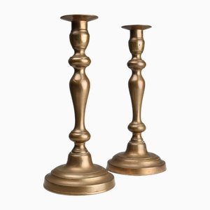 Antique French Copper Candlesticks, 1890s, Set of 2