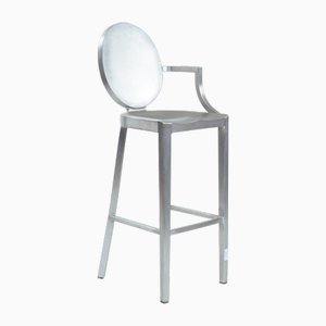 Taburete de bar Kong One Arm de aluminio de Philippe Starck para Emeco, años 80
