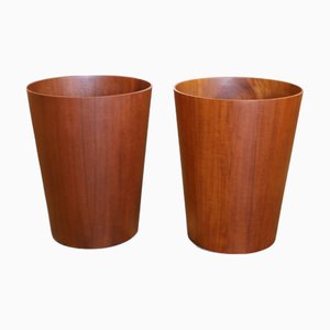 Cestino conico in teak di Martin Aberg per Servex, anni '60