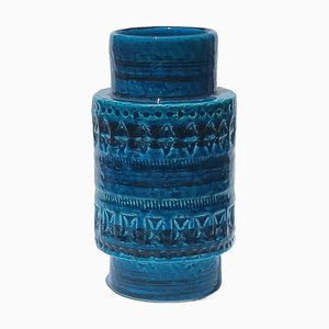 Ceramic Rimini Blu Vase by Aldo Londi for Bitossi, 1960s
