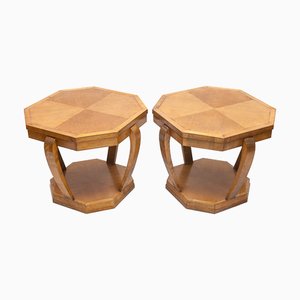 Art Deco Pedestal Tables, 1980s, Set of 2
