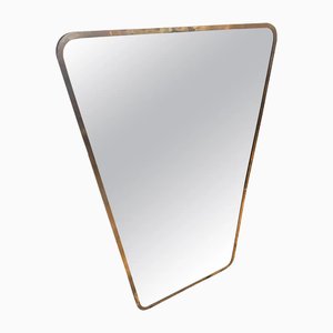 Italienischer Mid-Century Modern Wandspiegel aus Messing, 1950er