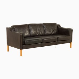 Canapé Vintage en Cuir Noir par Mogens Hansen, 1970s