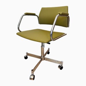 Silla de oficina vintage de cromo de Kovona, Czechoslovakia, años 70