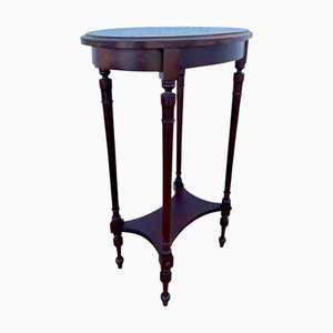 Table d'Appoint Mid-Century Ovale en Bois, France, 1950s
