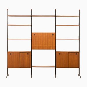 Vintage Italian Teak Freestanding Wall Unit, 1960s