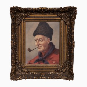 Theodorus Selhorst, Retrato, pintura al óleo, 1891, enmarcado