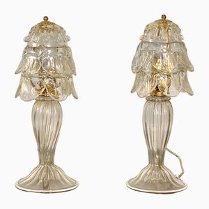 Vintage Tischlampen aus Muranoglas, 1980er, 2er Set