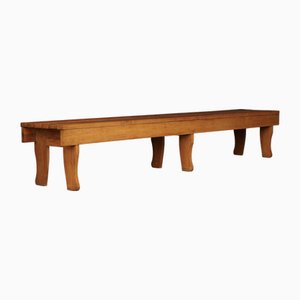 Long Oak Slatted Bench, 1960s
