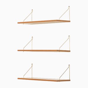 Dänische schwebende Regale aus Teak, 1960er, 3er Set