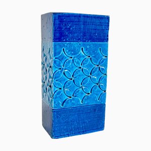 Mid-Century Ceramic Rimini Blu Vase by Aldo Londi for Bitossi, Italy, 1960s