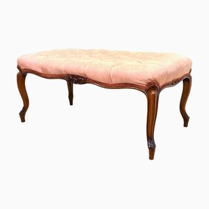 Victorian Rectangular Walnut Salon Stool, 1850s
