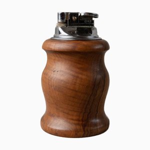Encendedor de mesa vintage curvado de madera, Italia, años 60