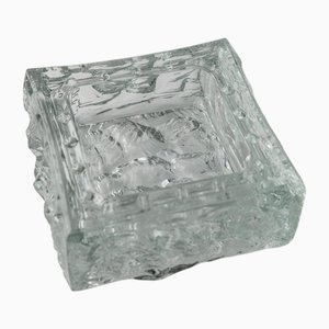Large Ashtray in Clear Textured Murano Glass, Italy, 1970s