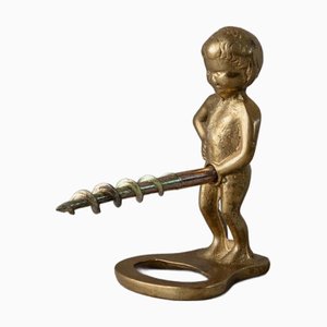 Mid-Century Metal Bottle Opener Boy Figurine, Italy, 1960s