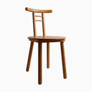Minimalist Light Wood Chair, Italy, 1980s