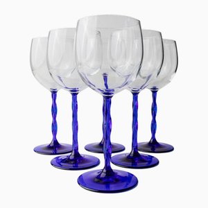Vintage Murano Glas Weingläser, Italien, 1970er, 6er Set
