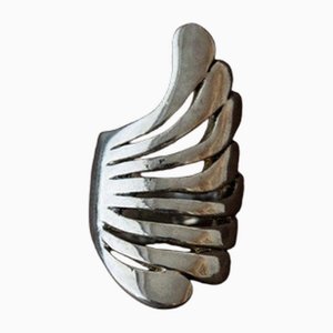 Anillo de ala vintage en plata de ley, Italia, años 70