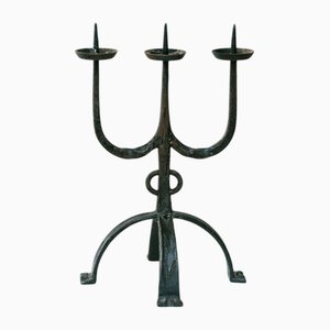 Scupltural Iron Candleholder, 1970s