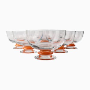 Pop Art Orange Murano Glasses from Le Gocce, Italy, 1980s, Set of 6