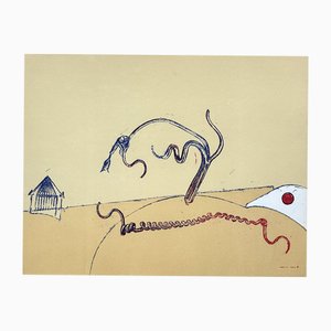 Max Ernst, Surrealistische Landschaft, 1973, Original Lithographie