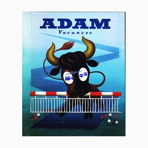 Léo Kouper, Adam Vacances, Advertising Study Illustration, Gouache