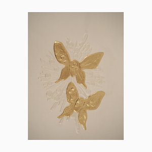 Georges Braque, Butterflies on a Flower, Engraving Enhanced with Gold