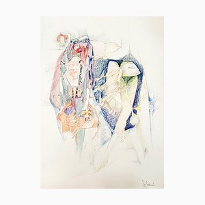 Gina Pellon, Ohne Titel, Original Mixed Media Drawing, 1969