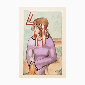 Joseph Csaky, Jeune Fille, Dessin Technique Mixte, 1922