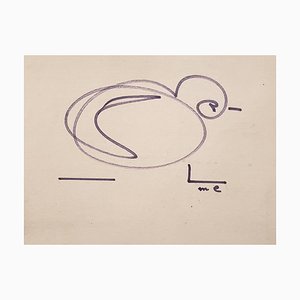 Max Ernst, Bird, Felt-Tip Pen Drawing, 1969