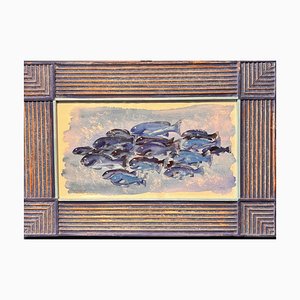 Daniela Pirra, School of Blue Fish, 2000, Watercolor, Framed