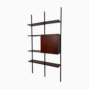 Iron and Wood Wall Bookcase by Osvaldo Borsani for Tecno, 1960s